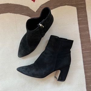 Sam Edelman suede booties block heel